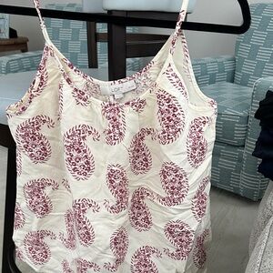 BRAND NEW WITH TAGS!! LOFT Cream and Red Paisley Camisole